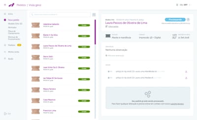 Redesigned Dental Direct order screen replacing the single Create order button with a multiple-choice product menu