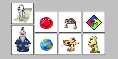 The Microsoft Word virtual assistants, including Clippy, the Wizard and the Dog